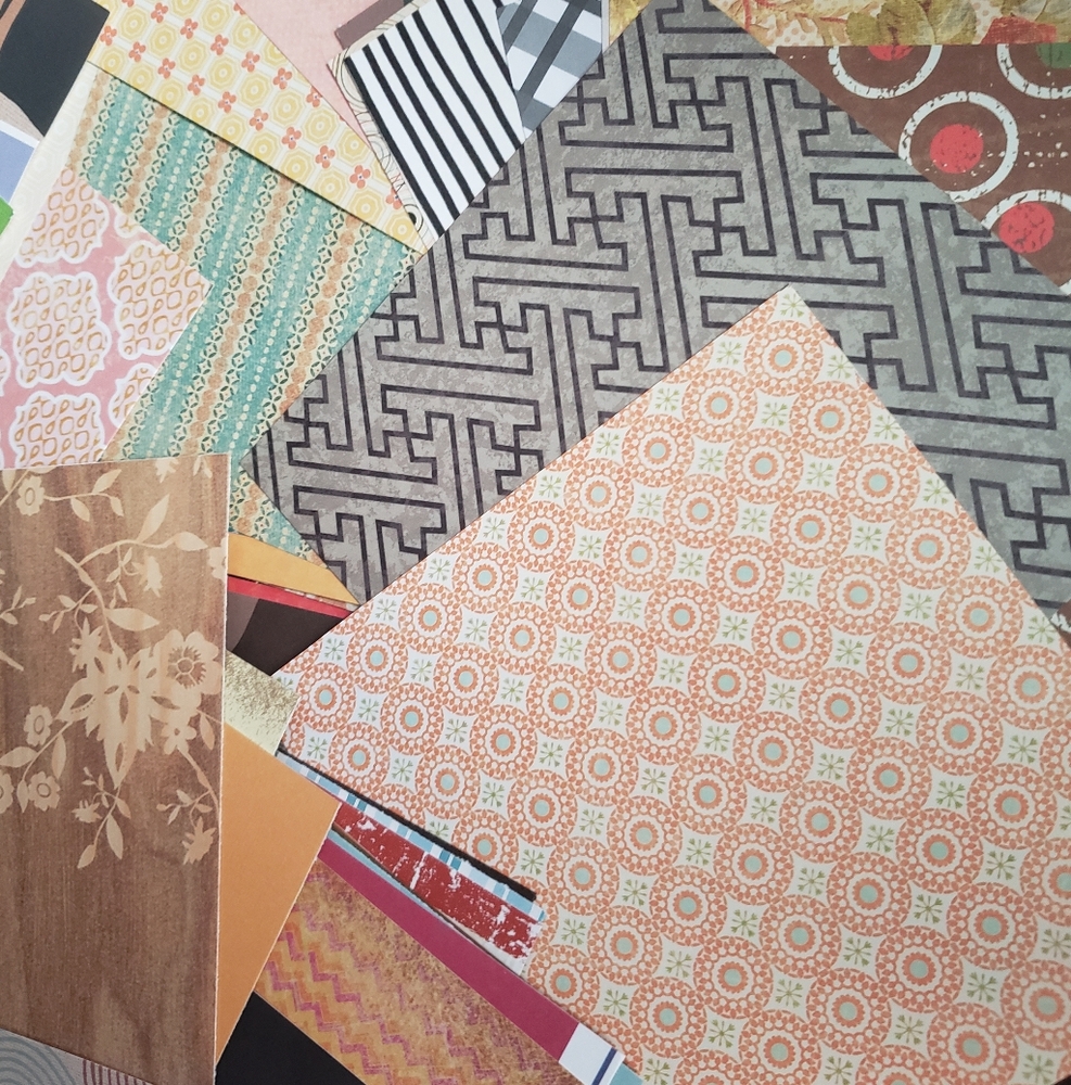 Hand Cut 5x5 Craft Papers - 50 PIECES- Mystery Mixed Lot